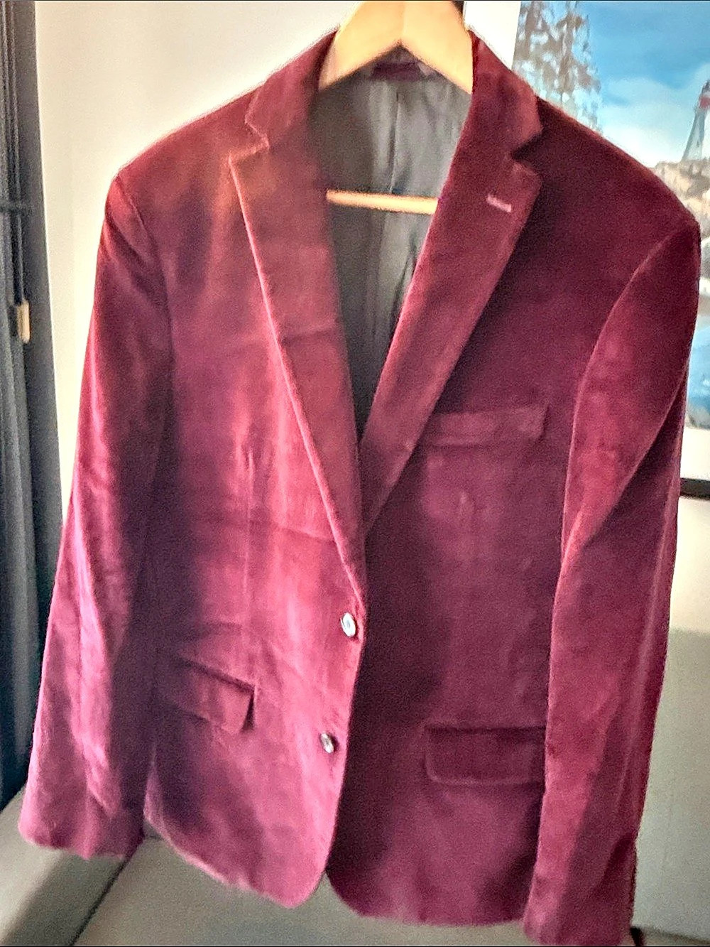 Michael Kors Men's Velvet Sport Coat Purple
